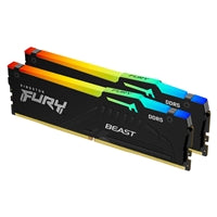 Kingston FURY Beast KF556C36BBEAK2-32 32GB RGB (2x16GB) System Memory, DDR5, 5600MHz, Black, 288 Pin Kingston FURY Beast KF556C36BBEAK2-32 32GB RGB (2x16GB) System Memory, DDR5, 5600MHz, Black, 288 Pin